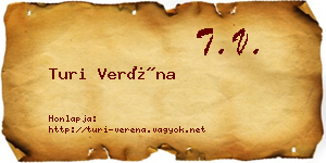 Turi Veréna névjegykártya